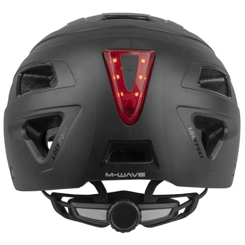 M WAVE URBAN Bicycle Helmet With Light Matt Black